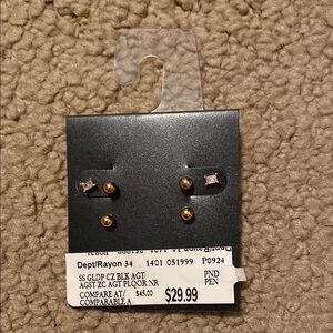 Sterling silver gold plated Stud Earrings